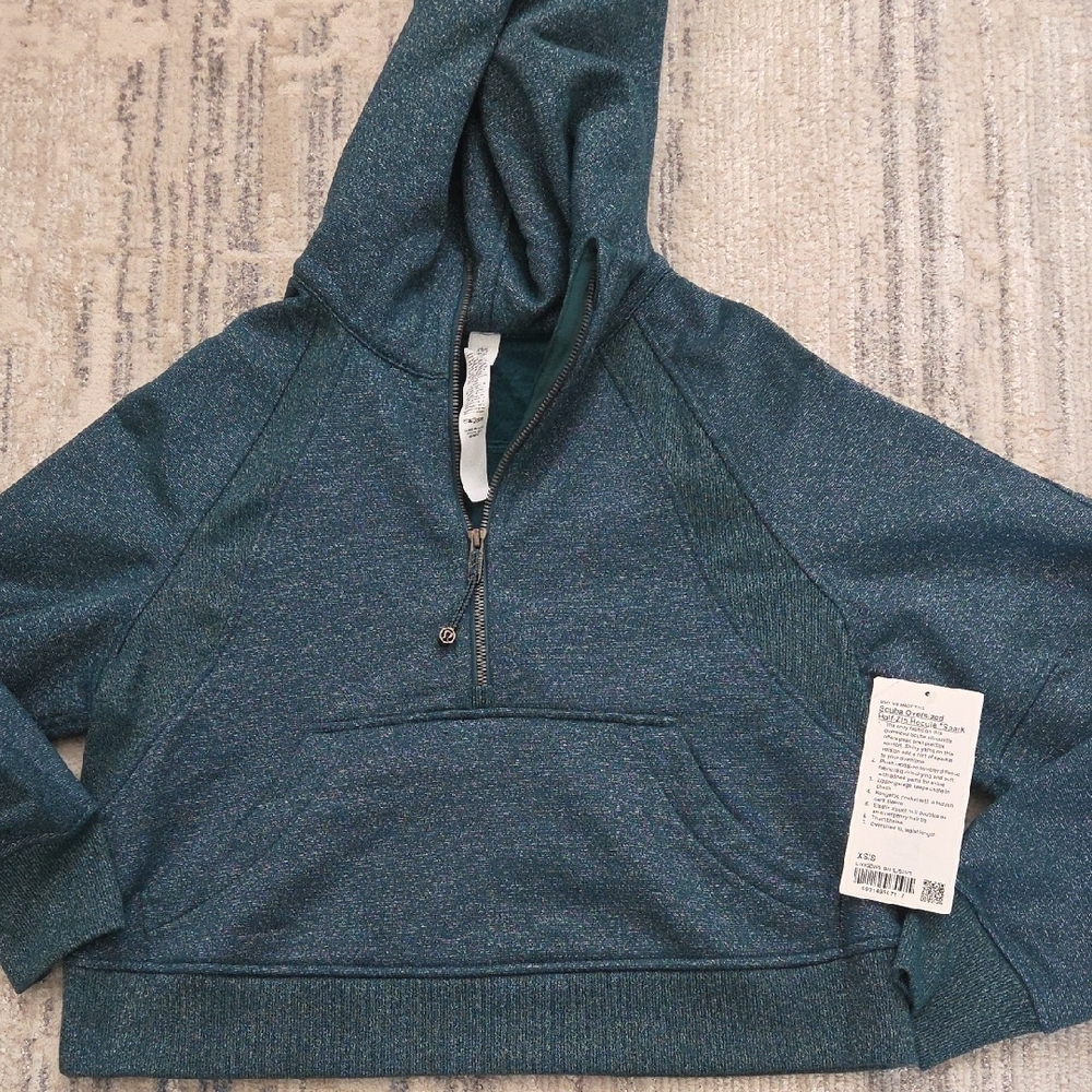 Teal Half-Zip Hoodie - Picture 2 of 5